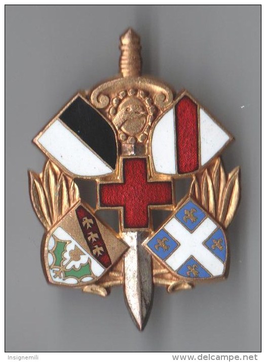 INSIGNE 6° SIM SECTION D' INFIRMIERS MILITAIRES , émail - DRAGO PARIS - Medizinische Dienste