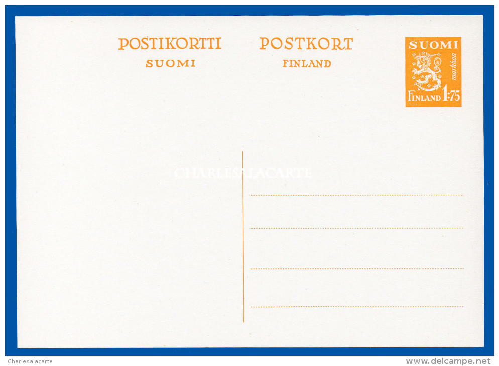 FINLAND 1940 PREPAID CARD 1.75Mk. YELLOW HIGGINS & GAGE 79 UNUSED EXCELLENT CONDITION - Postal Stationery
