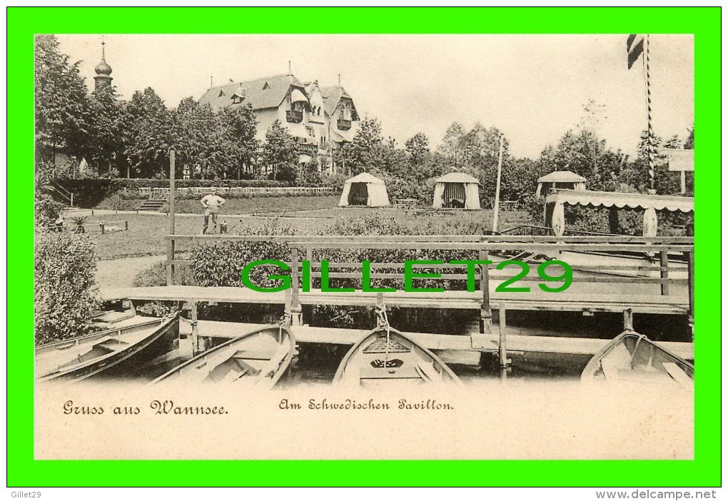 GRUSS AUS WANNSEE, GERMANY -  AM SCHWEDISCHEN PAVILLON  - ANIMATED IN 1900 - UNDIVIDED BACK - - Wannsee