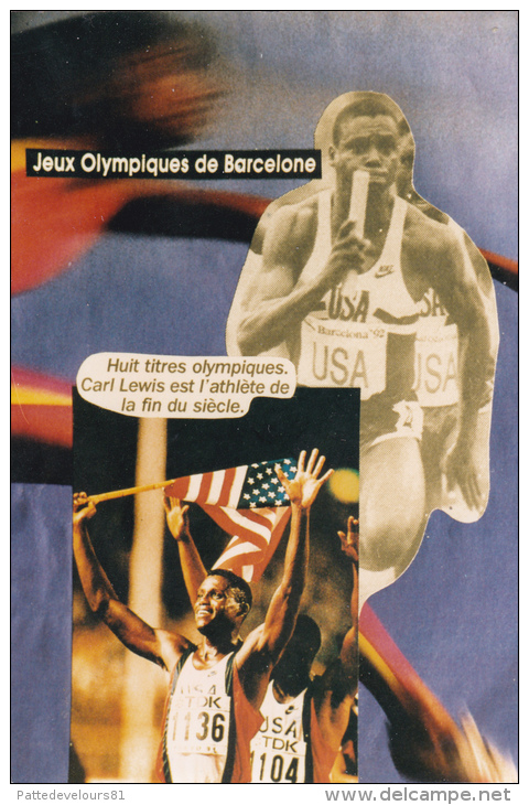 CPM BARCELONE Jeux Olypiques J.O. OLympisme Carl LEWIS Tirage Limité LARDIE Photo-montage - Autres & Non Classés