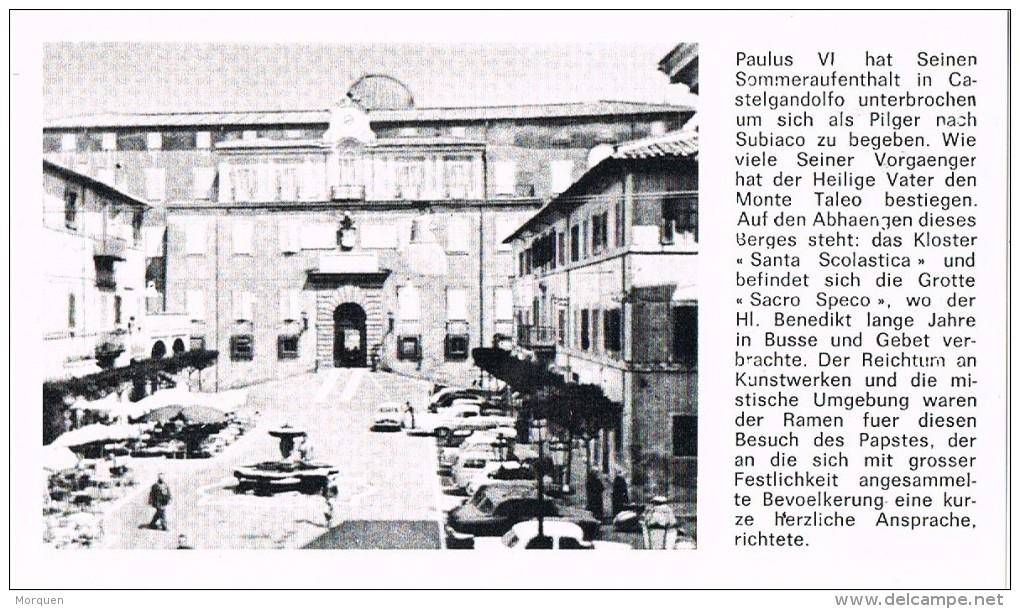 16728. Postal VATICANO. Papa Pablo VI Villa Papal CASTEL GANDOLFO - Vaticano (Ciudad Del)