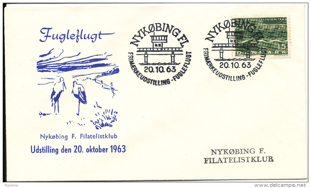 Denmark Cover With Special Postmark Nyköbing Falster Bee Line Stamp Exhibition 20-10-1963 - Storia Postale