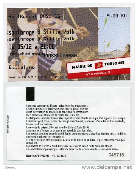 Ticket Concert Métal Misanthrope Et Stille Volk - 5 Décembre 2015 - Salle Ernest Renan à Toulouse - Concerttickets