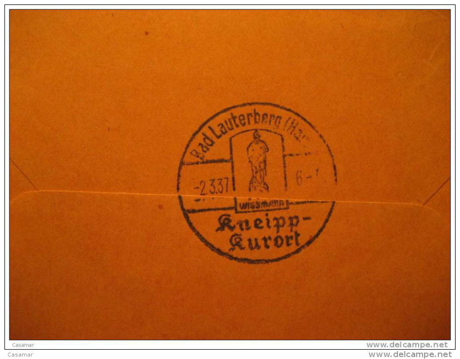 1937 Tubingen To Bad Lauterberg Kurort Health Medicine Spa 2 Hindenburg Stamp Germany Deutsches Reich III Third Reich - Briefe U. Dokumente