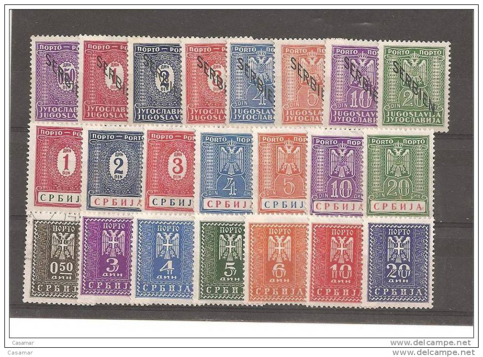 SERBIE SERBIEN Porto Taxe Michel 1-22 Complete No Gum - Besetzungen 1938-45