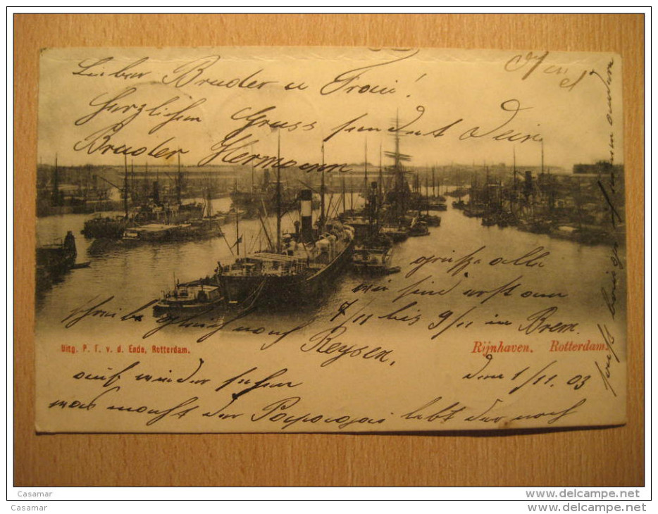 Rotterdam 1903 To Osterbruch Hannover Germany HARBOR Post Card Holland Netherlands - Brieven En Documenten