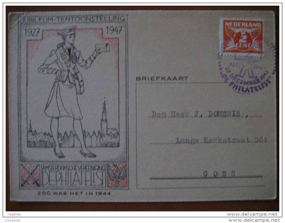 1947 Amsterdam Cartero Cartera Postman Postwoman Tarjeta Postal Post Card Holland Netherlands - Brieven En Documenten