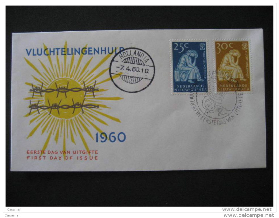 1960 Vluchtelingenhulp 2 Sellos Stamps Set SPD FDC Sobre Cover Dutch New Guinea Netherlands Holland Area - Netherlands New Guinea