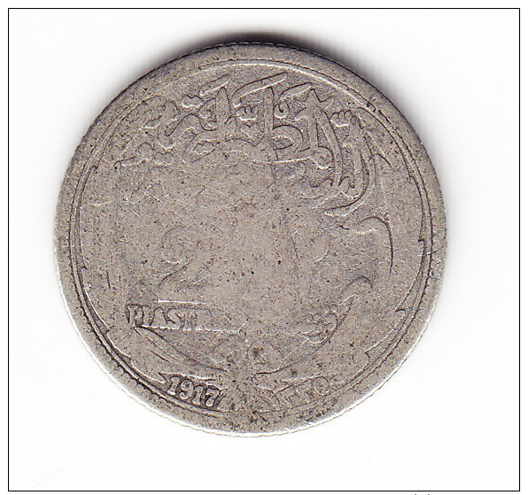 1917 Egypt 2 Piastres  Coin - Egypt