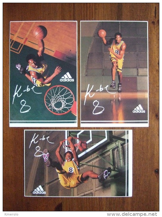 ADIDAS KOBE BRYANT 8 Basketball Player Lot De 3 Cartes  ADESIVES SIGNED Not Original - Baloncesto