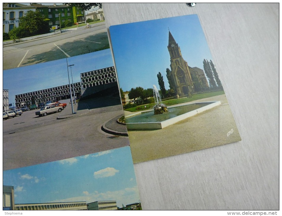 Lot De Cartes Postales, Grand Rue, Hôtel De Ville, Eglise Jésus Ouvrier, Lycée Technique, Le Breuil - Rue Démoti Talange - Talange