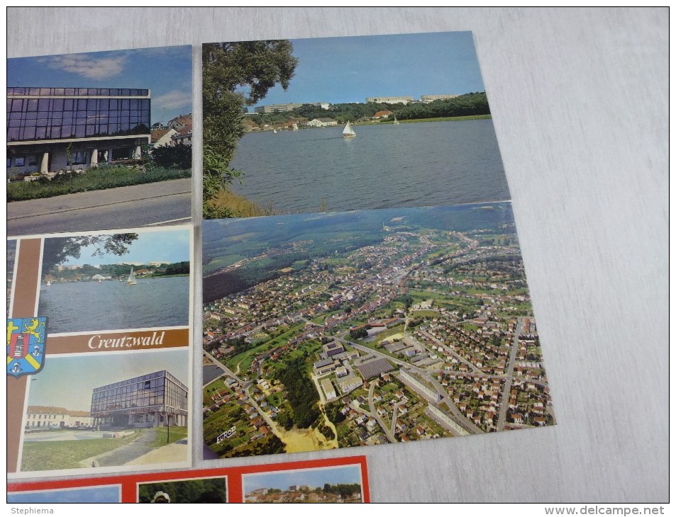 Lot De Cartes Postales, Plan D'eau, Hôtel De Ville, Porte De France, Creutzwald - Creutzwald