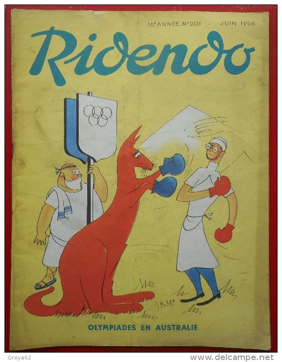 RIDENDO N° 201 - JUIN 1956  "OLYMPIADES EN AUSTRALIE" Par R LEP - MEDECIN - Medicina & Salute