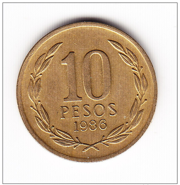 1986 Chile 10 Pesos Coin - Chile