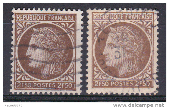 FRANCE 1945 Cérès De Mazelin YT 681 Variety Of Colour Used Very Nice - 1945-47 Ceres (Mazelin)