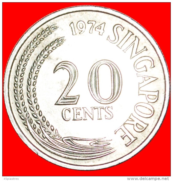 • SWORDFISH: SINGAPORE ★ 20 CENTS 1974! MINT LUSTER! LOW START&#9733;NO RESERVE! - Singapur