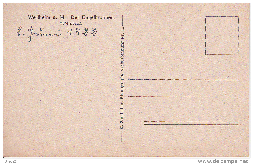 AK Wertheim Am Main - Der Engelbrunnen - 1922 (21373) - Wertheim