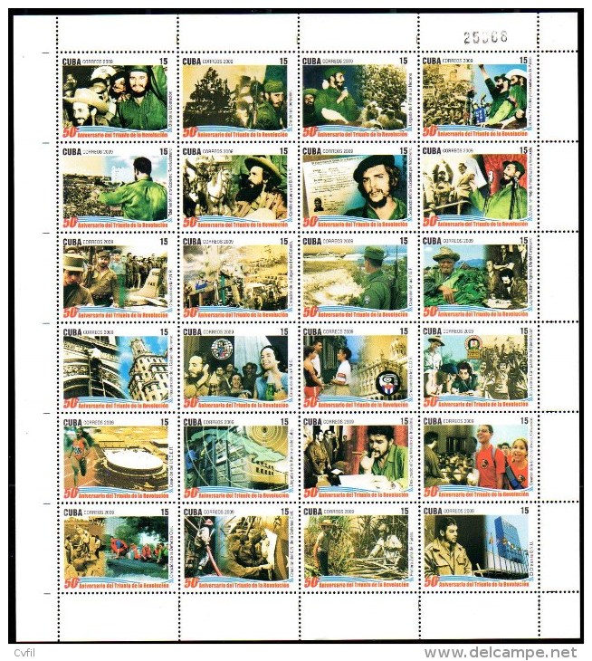 CUBA 2009 - Cinquantenaire De La Révolution Cubaine I+II (48 + 2BF) - Unused Stamps