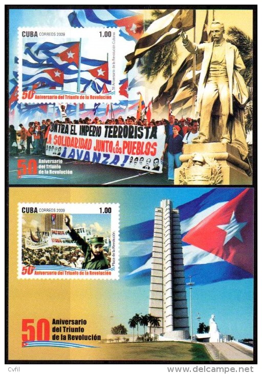 CUBA 2009 - Cinquantenaire De La Révolution Cubaine I+II (48 + 2BF) - Unused Stamps