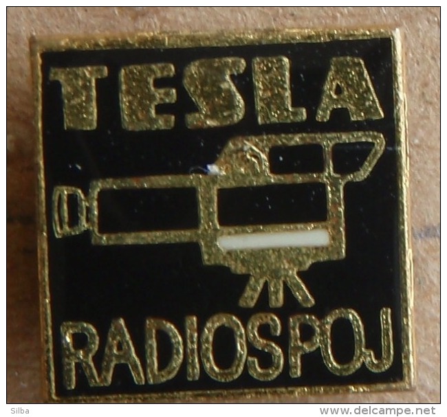 Nikola TESLA Company Czechoslovakia Electronic Industry Radiospoj Pin Badge - Trademarks