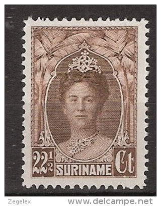 Suriname 1927-1930 Wilhelmina 22.5 Ct. NVPH 123 Ongestempeld. See Description - Suriname ... - 1975