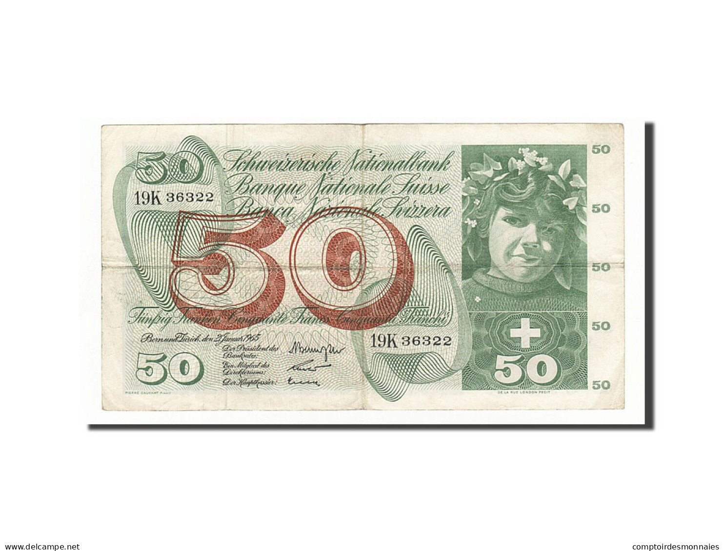 Billet, Suisse, 50 Franken, 1965, 1965-01-21, KM:48e, TTB - Switzerland