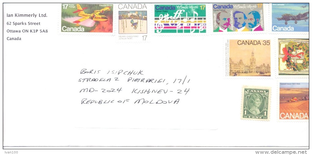 2012. Canada, The Letter By Ordinary Post To Moldova - Storia Postale