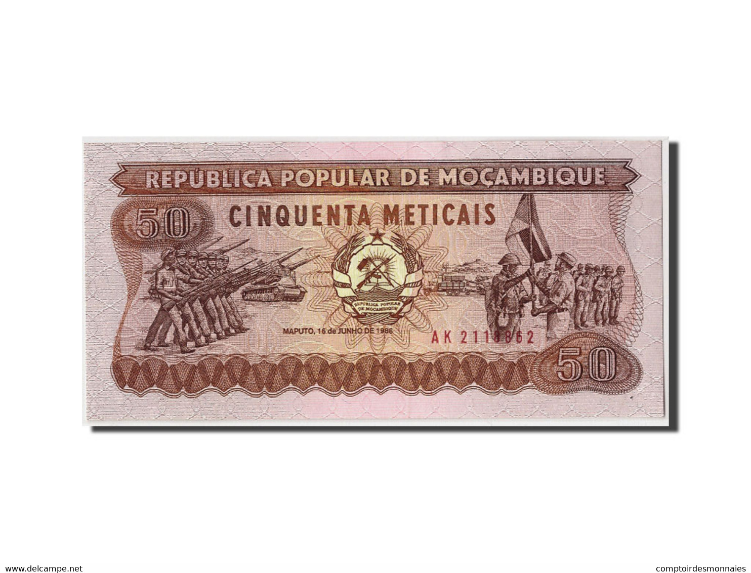 Billet, Mozambique, 50 Meticais, 1986, 1986-06-16, KM:129a, NEUF - Mozambique