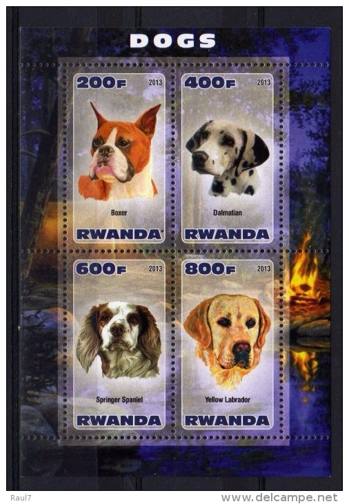 RWANDA 2013 - Chiens - BF De 4Val Neuf // Mnh - Neufs