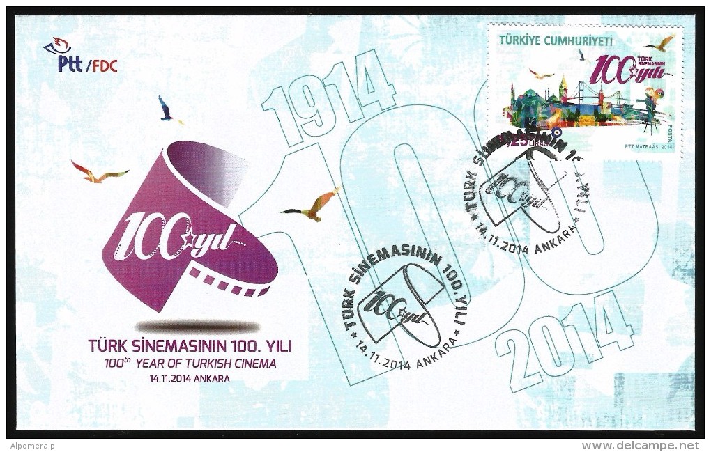 Türkiye 2014 Mi 4142-4145 MNH Centenary Of Turkish Cinema, Special Folder - Neufs