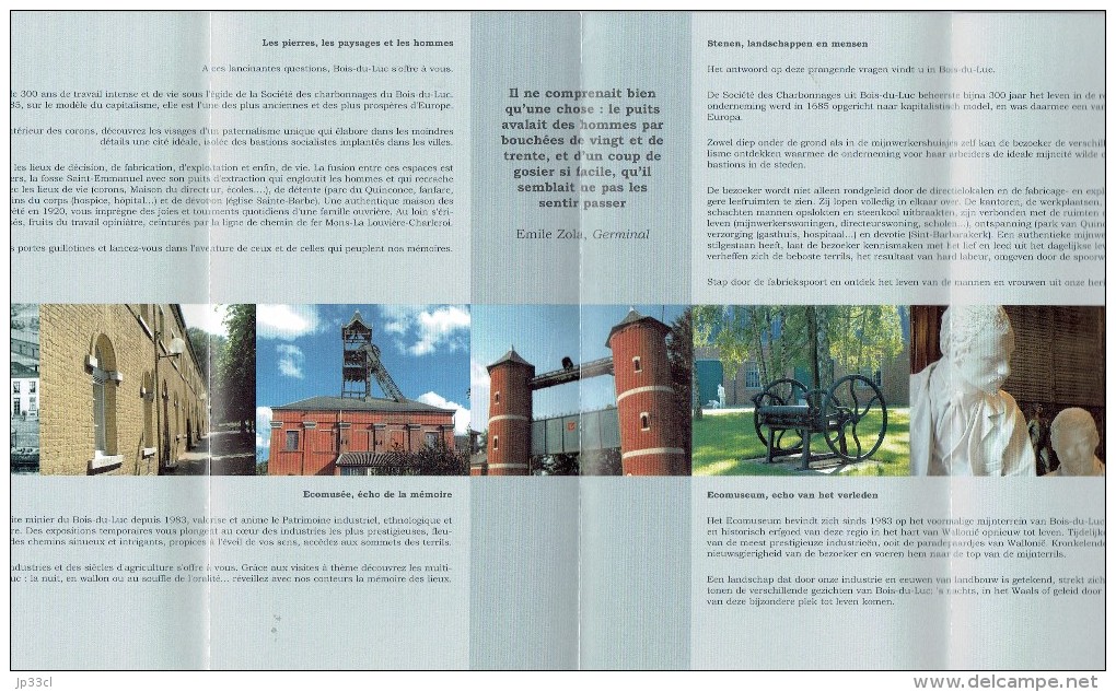 Dépliant Sur Le Site Minier De Bois-du-Luc, La Louvière (Belgique) - Toeristische Brochures