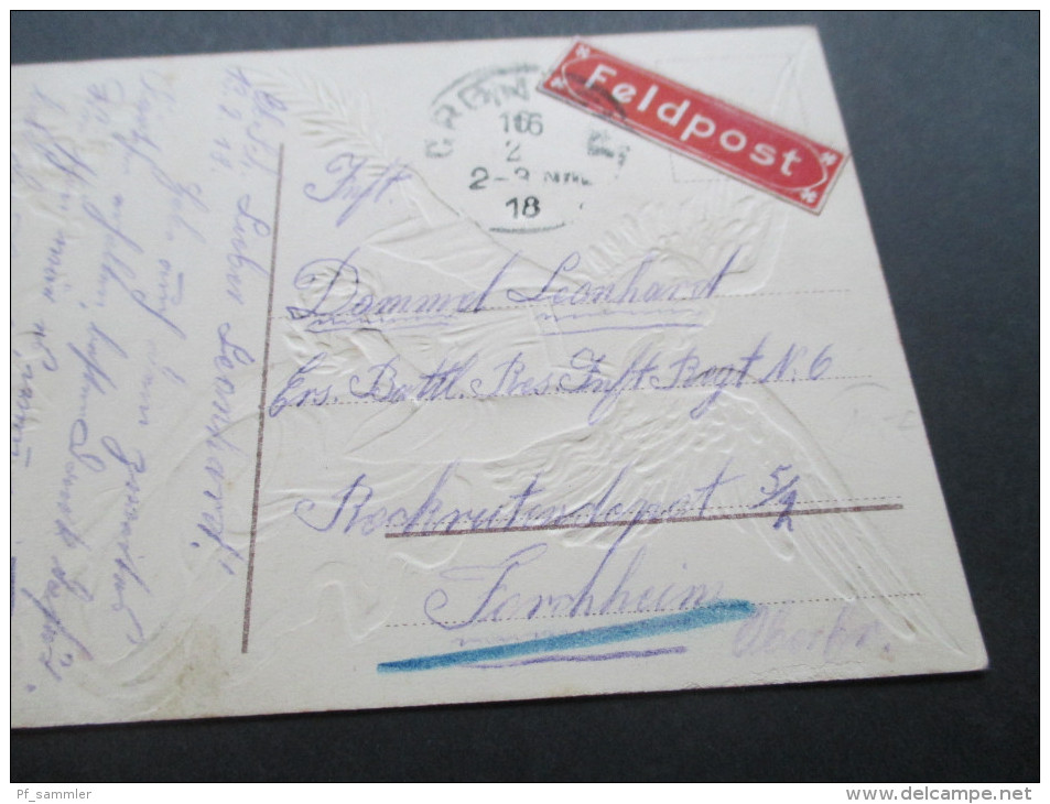 AK / Reliefkarte 1918 Feldpostkarte. Gott War Mit Uns / Engel. Soldaten - Engel