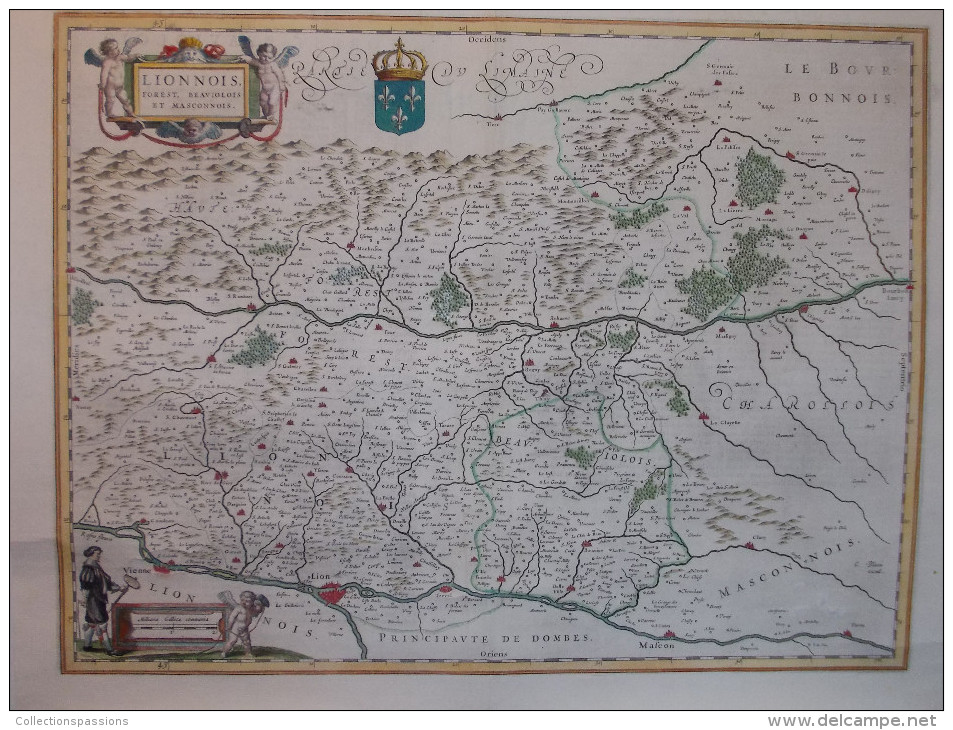 - RARE - Ancienne Carte Du Lionnois XVIIème Siècle. - - Geographical Maps