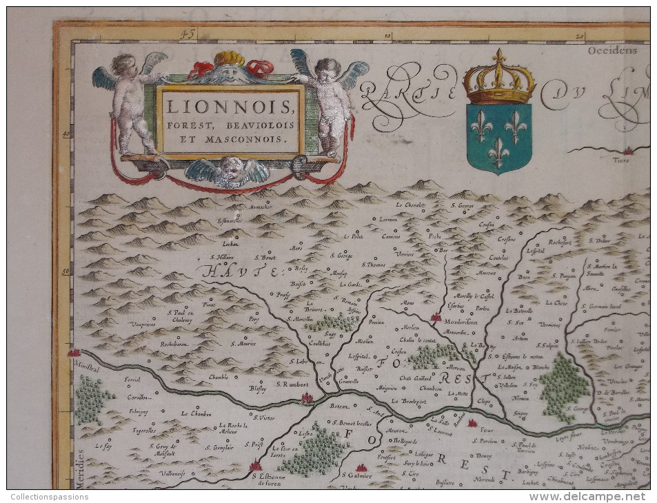 - RARE - Ancienne Carte Du Lionnois XVIIème Siècle. - - Geographical Maps