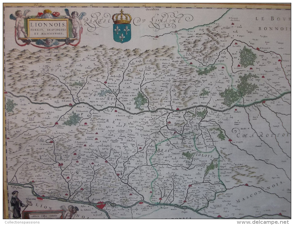 - RARE - Ancienne Carte Du Lionnois XVIIème Siècle. - - Geographical Maps