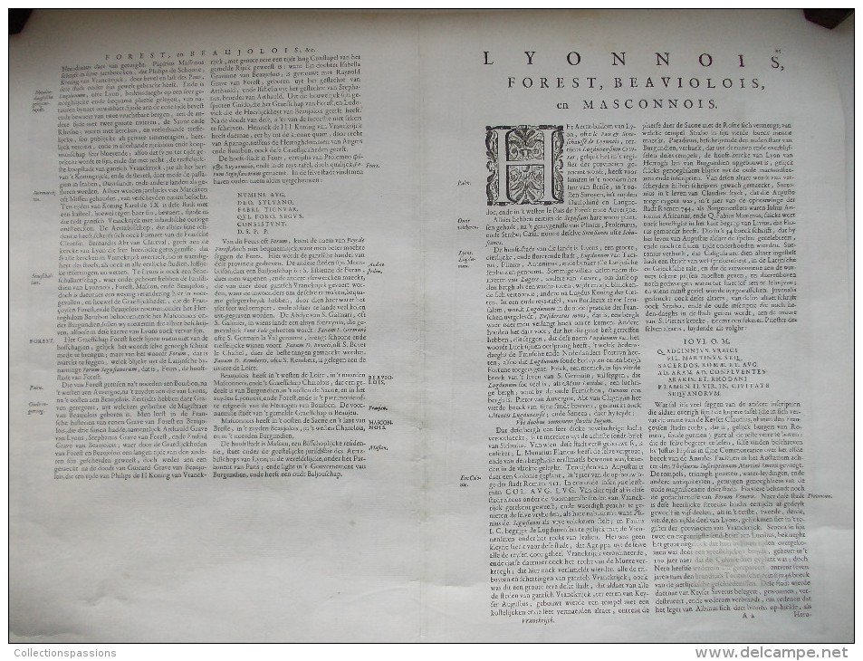 - RARE - Ancienne carte du Lionnois XVIIème siècle. -