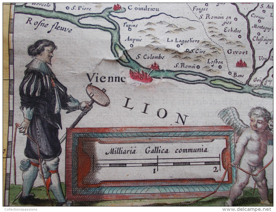 - RARE - Ancienne carte du Lionnois XVIIème siècle. -