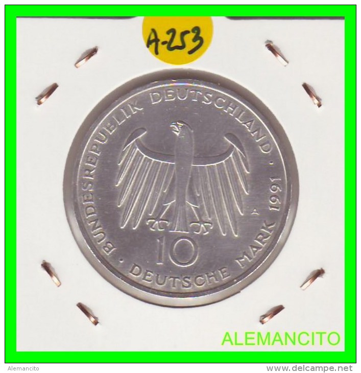 ALEMANIA  - BRD  - MONEDA DE 10 DM  PLATA  S/C  AÑO 1991-A - Conmemorativas