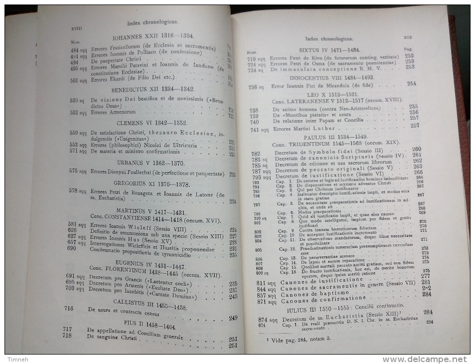 religion EN LATIN - ENCHIRIDION SYMBOLORUM DEFINITIONUM ET DECLARATIONUM DE REBUS FIDEI ET MORUM Denzinger Bannwart 1928