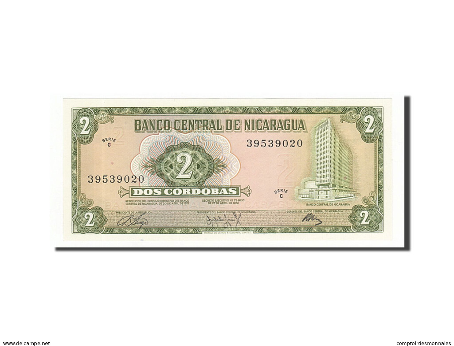 Billet, Nicaragua, 2 Cordobas, 1972, Undated, KM:121a, NEUF - Nicaragua