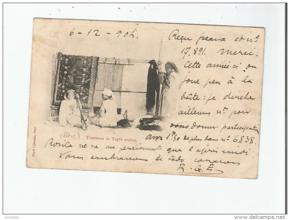 ALGERIE TISSEUSES DE TAPIS ARABES 1904 - Beroepen