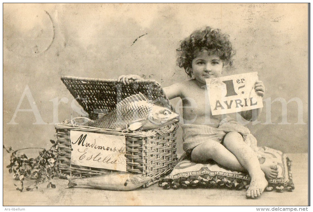 Postcard / CP / 1 April / Aprilvis / 1 Aprilgrap / April Fools´ Day / Child / Enfant / Phototypie A. Bergeret  / 1904 - Bergeret