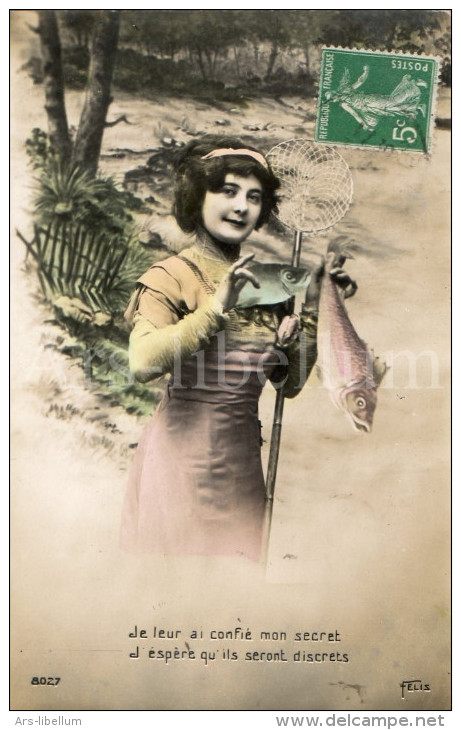 Postcard / CP / 1 April / Aprilvis / 1 Aprilgrap / April Fools´ Day / Femme / Woman / Ed. Felis No 8027 - 1er Avril - Poisson D'avril