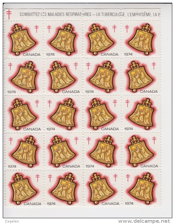 Canada Kerstvignetten 1974 20 Stuks ** - Unused Stamps