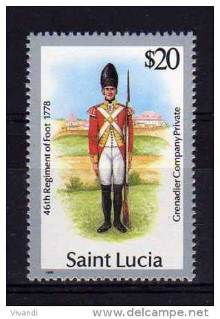 St Lucia - 1986 - $20 Dollar Military Uniforms (No Watermark) - MNH - St.Lucie (1979-...)