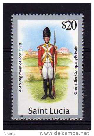 St Lucia - 1986 - $20 Dollar Military Uniforms (No Watermark) - MNH - St.Lucia (1979-...)