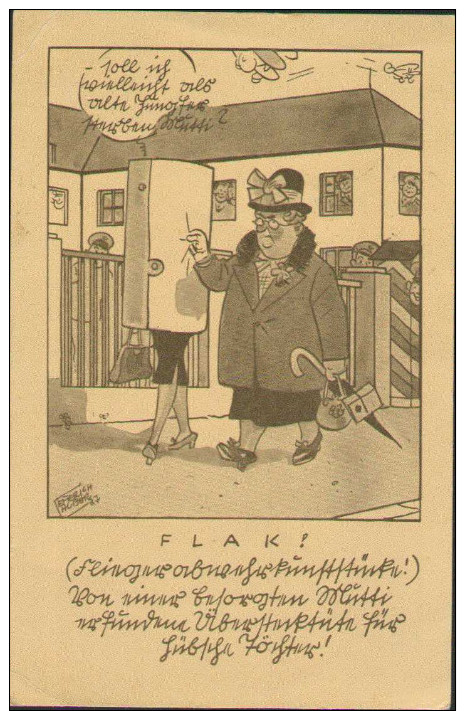 Feldpost, Luftwaffe, Schleissheim, Flak, Deutsche Wehrmacht, Humor-Postkarte, Drittes Reich, WWII - Weltkrieg 1939-45