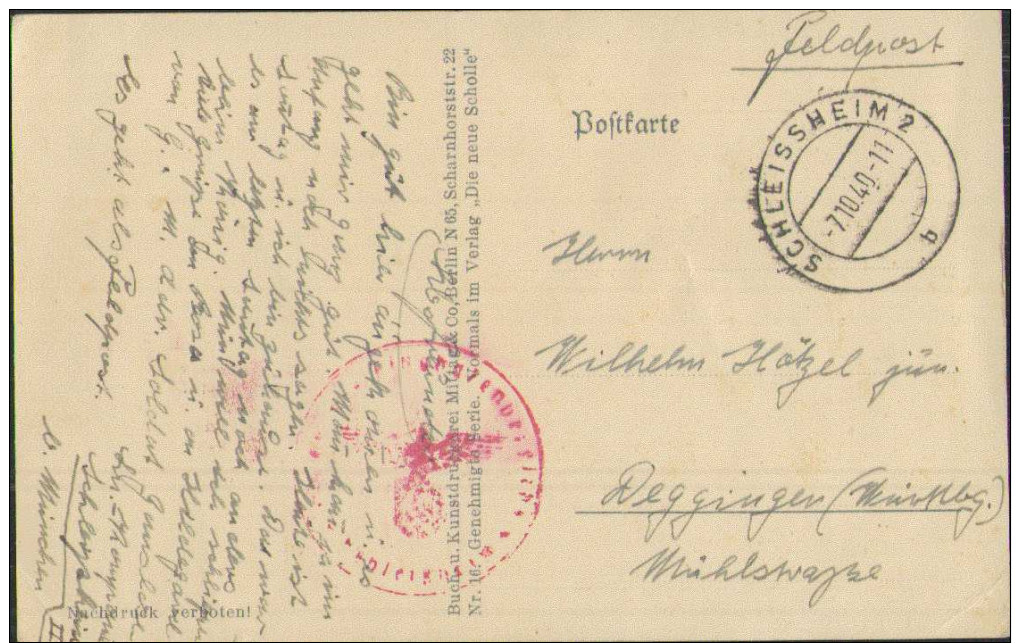 Feldpost, Luftwaffe, Schleissheim, Flak, Deutsche Wehrmacht, Humor-Postkarte, Drittes Reich, WWII - Weltkrieg 1939-45