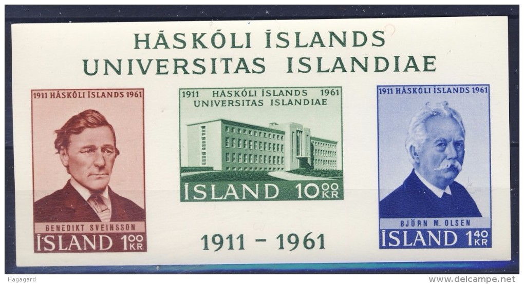 #Iceland 1961. University. 10 Blocs Michel 3. MNH(**) - Blokken & Velletjes