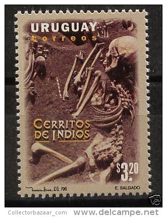 Anthropology Archeology Skeleton Native Burial Bone URUGUAY Sc#1611 MNH STAMP - Uruguay